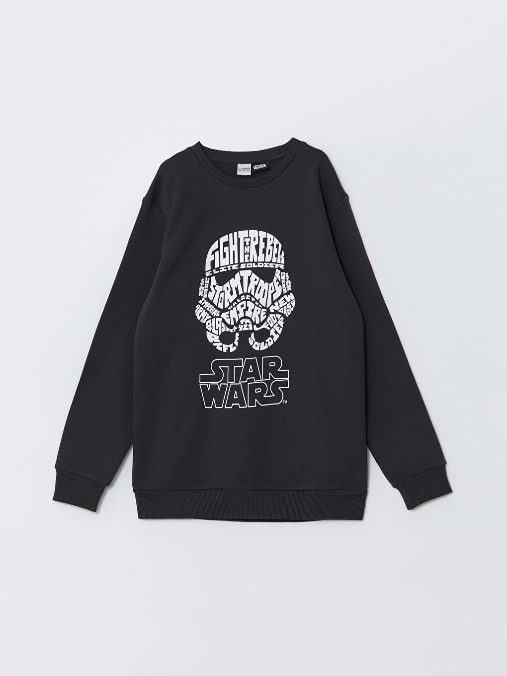 LCW Kids Antrasit Star Wars Baskılı Erkek Çocuk Kalın Sweatshirt