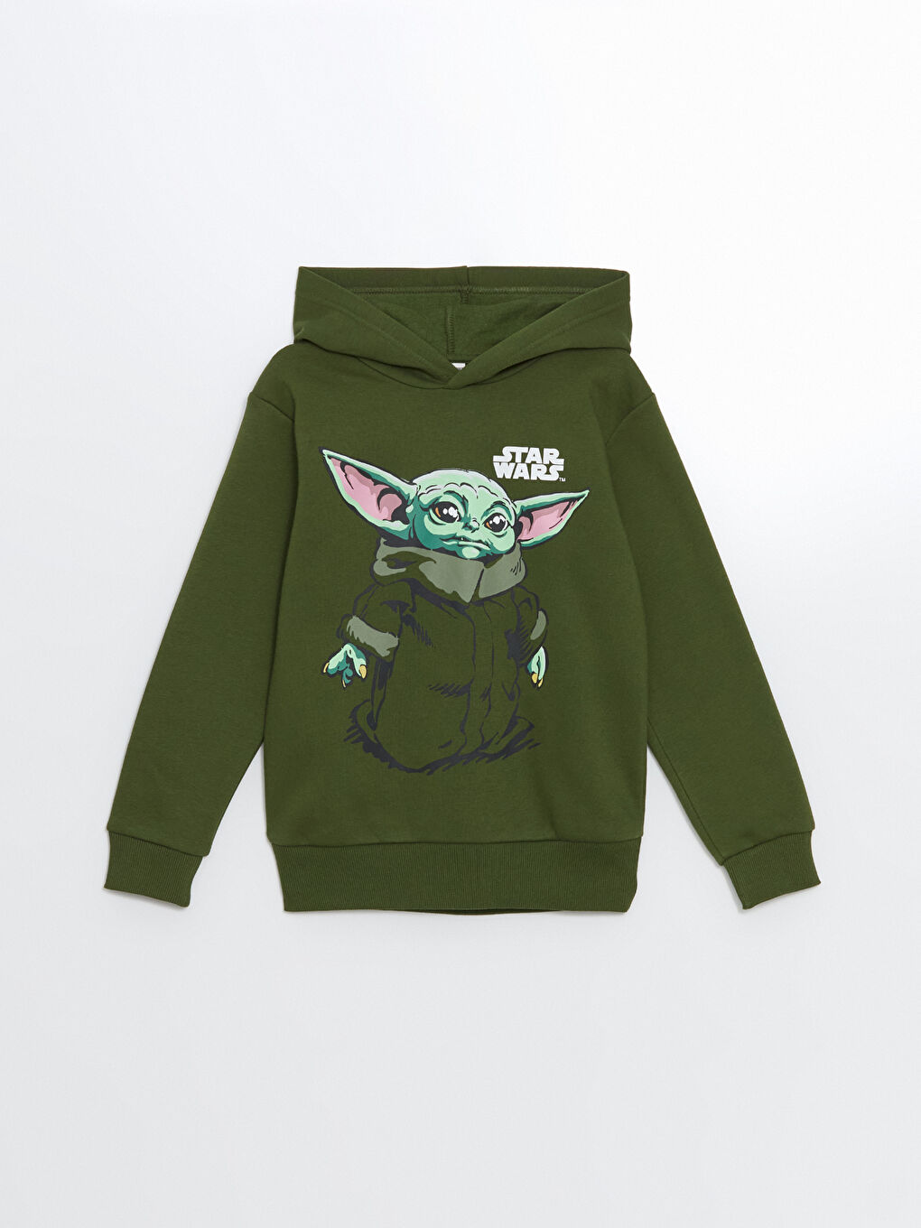 LCW Kids Yeşil Star Wars Baskılı Erkek Çocuk Kalın Sweatshirt