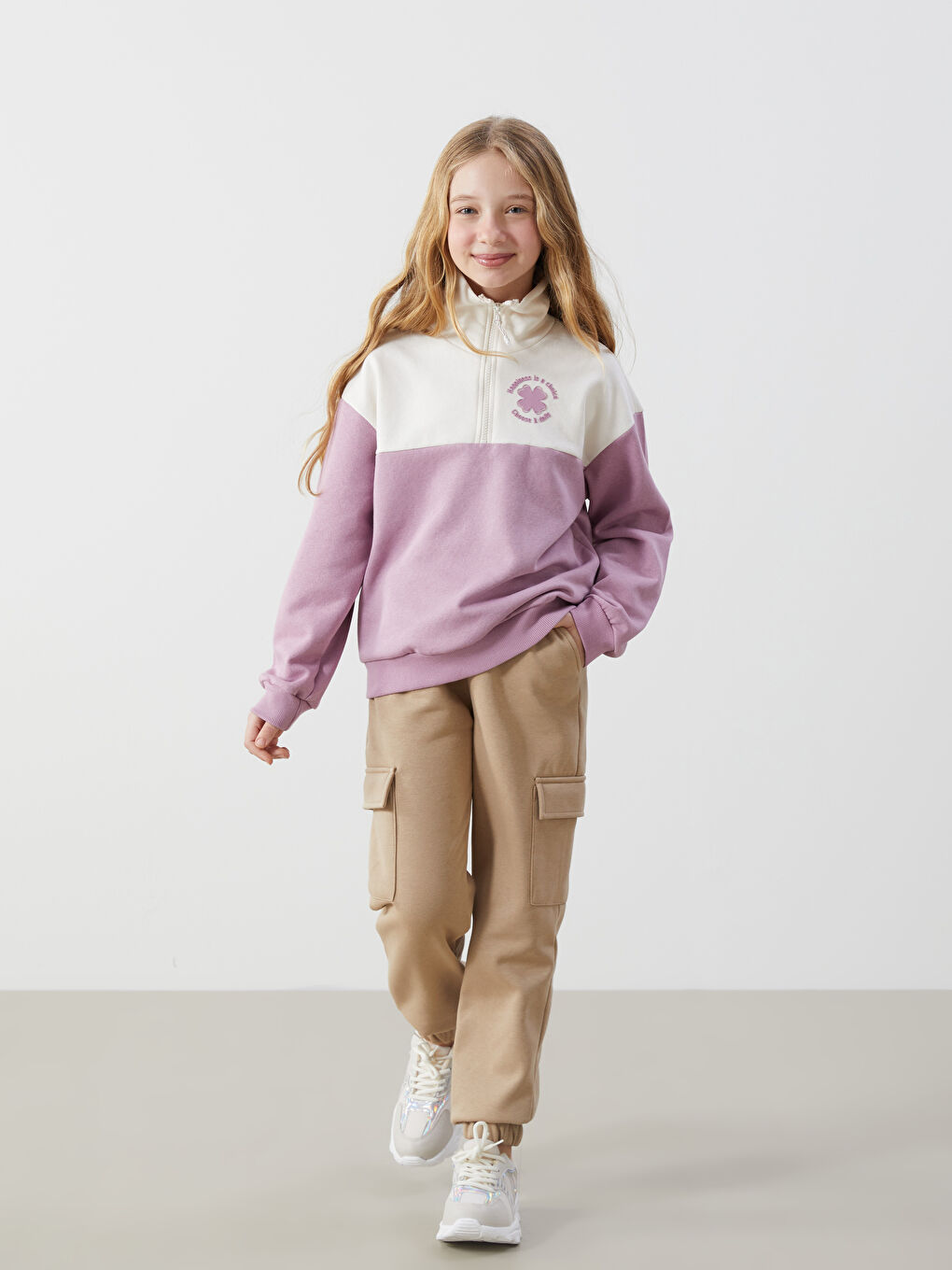 LCW Kids Elastic Waist Girl Jogger Sweatpants -W4GE87Z4-YJC