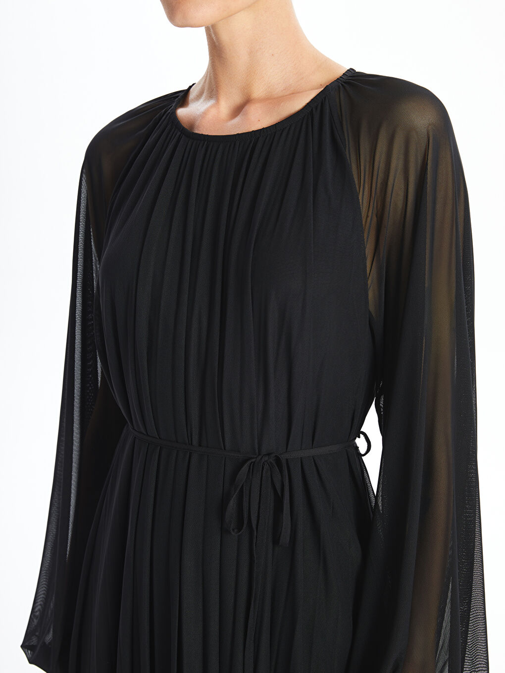 LC Waikiki Crew Neck Women's Chiffon Dress -W4GE91Z8-CVL