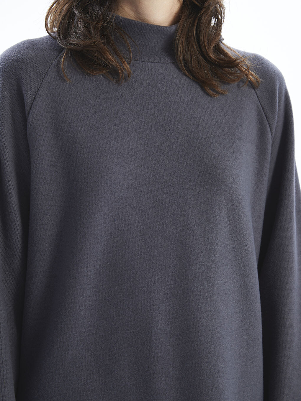 Half Turtleneck Raglan Sleeve Women's Sweatshirt Tunic -W4GF17Z8-VDL