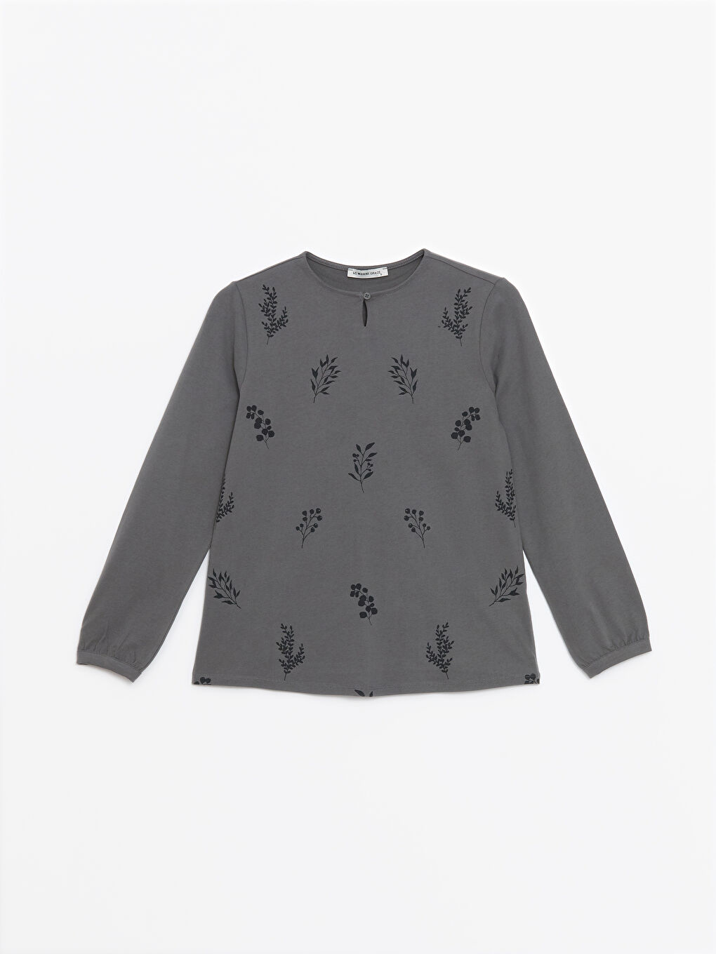 LCW Grace Crew Neck Patterned Women's Blouse -W4GF25Z8-GYQ