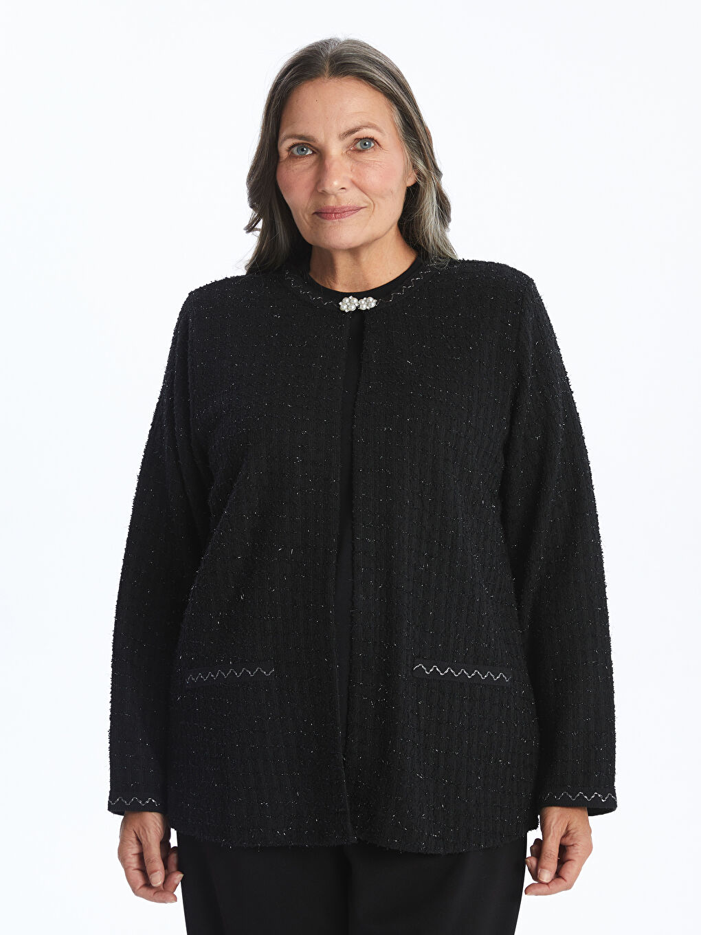 LCW Grace Crew Neck Women's Cardigan -W4GF30Z8-MHS