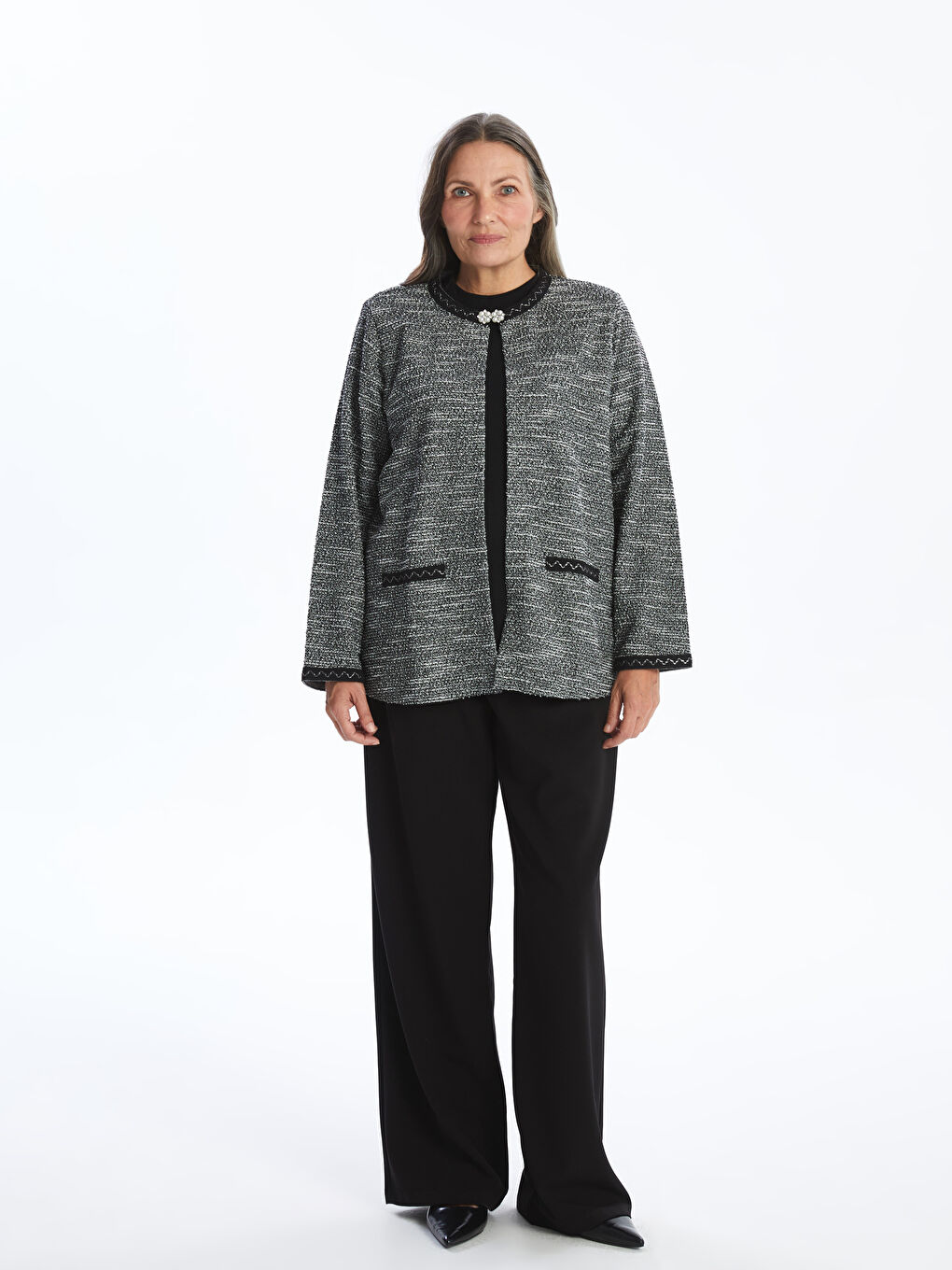 Crew Neck Women's Cardigan -W4GF30Z8-MKJ