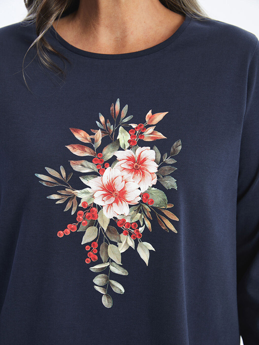 LCW Grace Rundhalsausschnitt Blumiges T-Shirt für Damen -W4GF31Z8-E1J