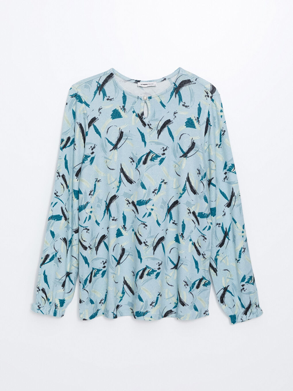 LCW Grace Crew Neck Patterned Women's Blouse -W4GF34Z8-LRL
