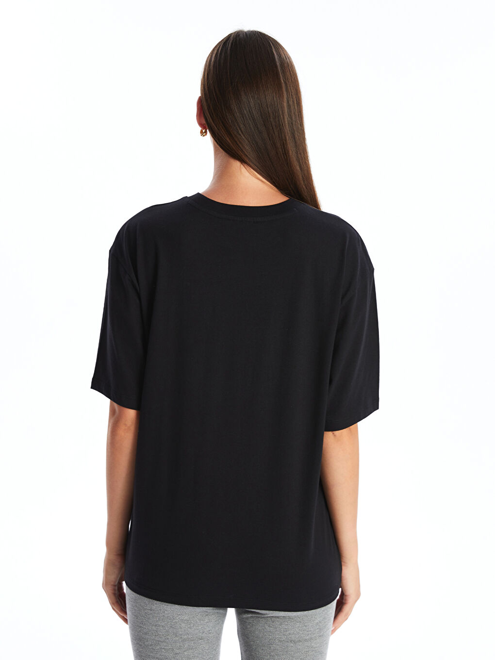 Crew Neck Printed Oversize Women's T-Shirt-3