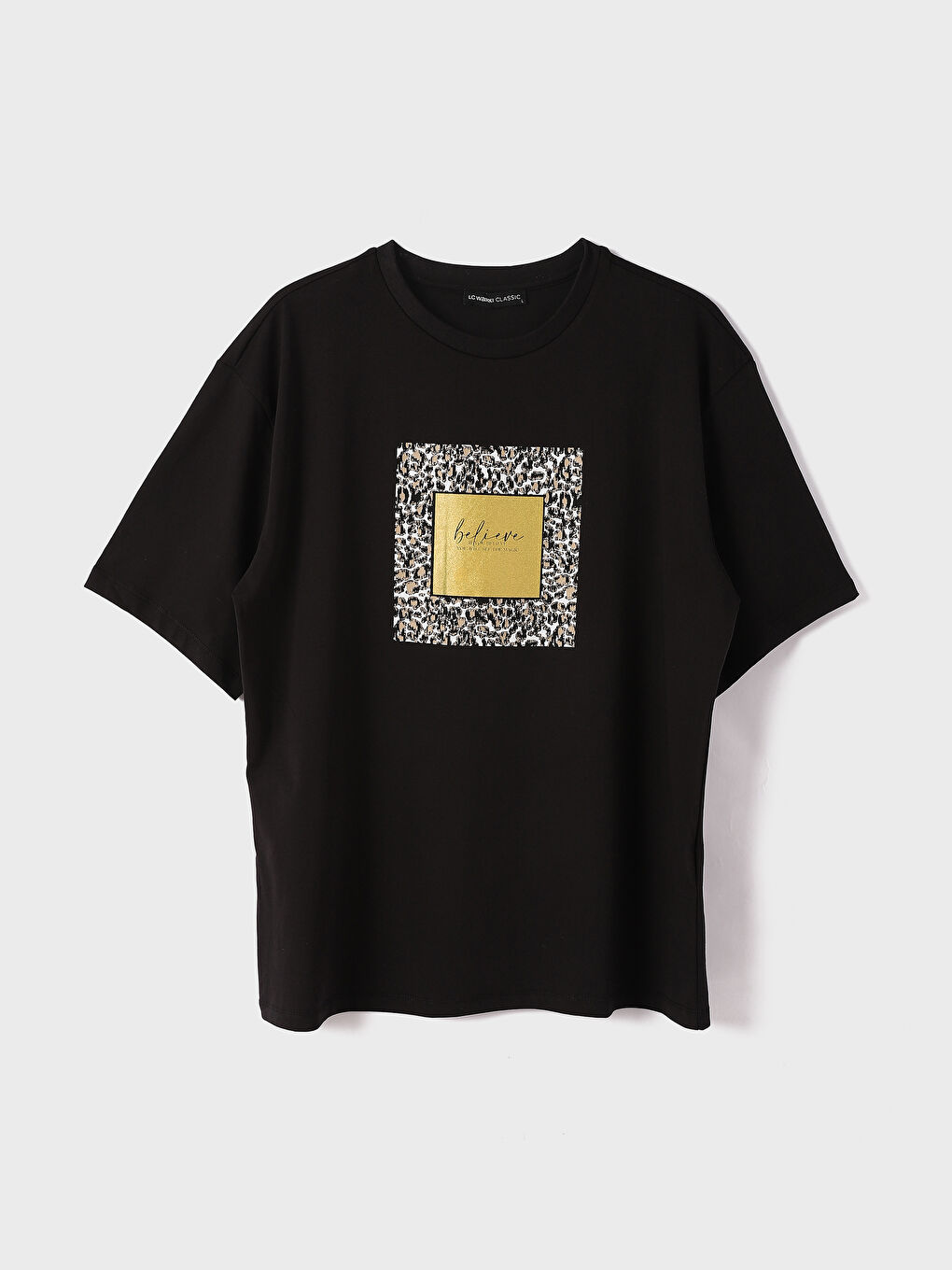 Crew Neck Printed Oversize Women's T-Shirt-4