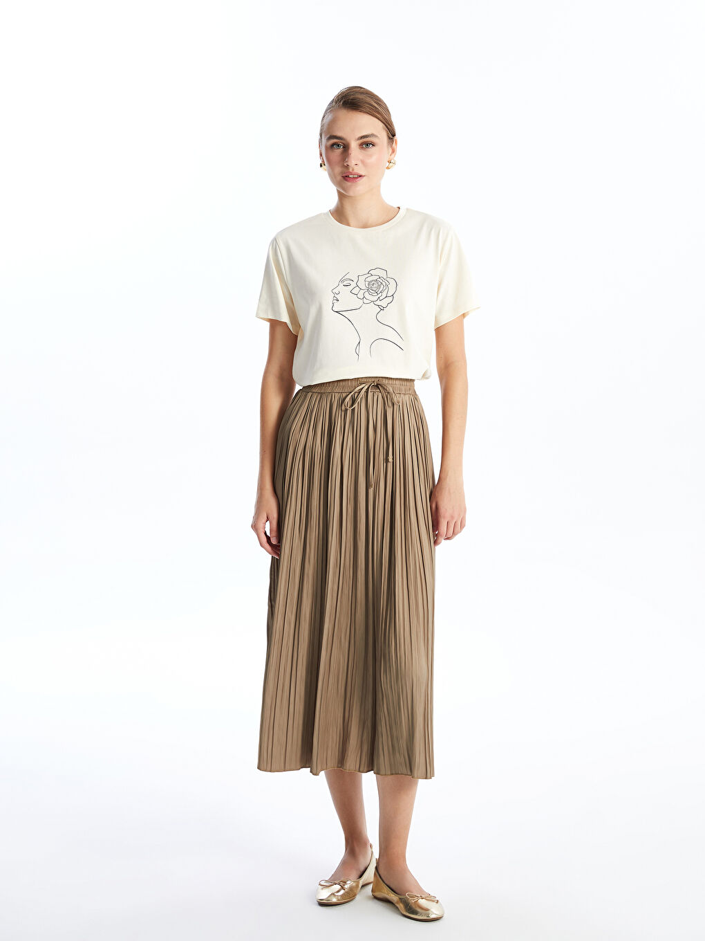 Crew Neck Printed Women's T-Shirt-1