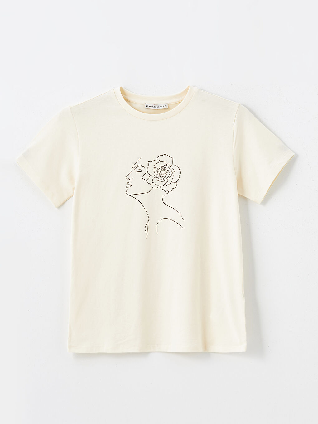 Crew Neck Printed Women's T-Shirt-4