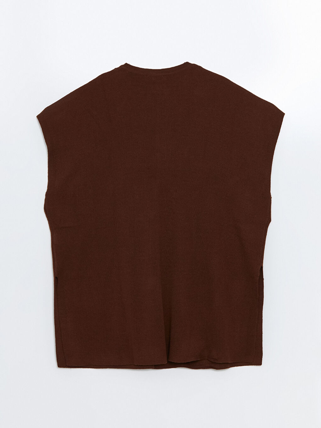 Women's Crew Neck Plain Knitwear Poncho -W4GG65Z8-VFP