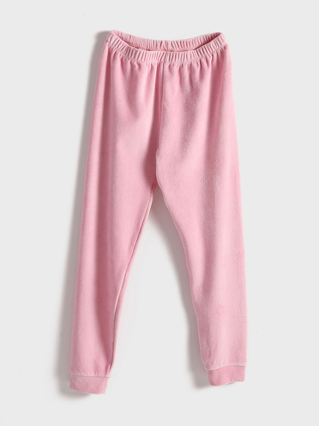 طقم بيجامة قطيفة بياقة دائرية للبنات-4