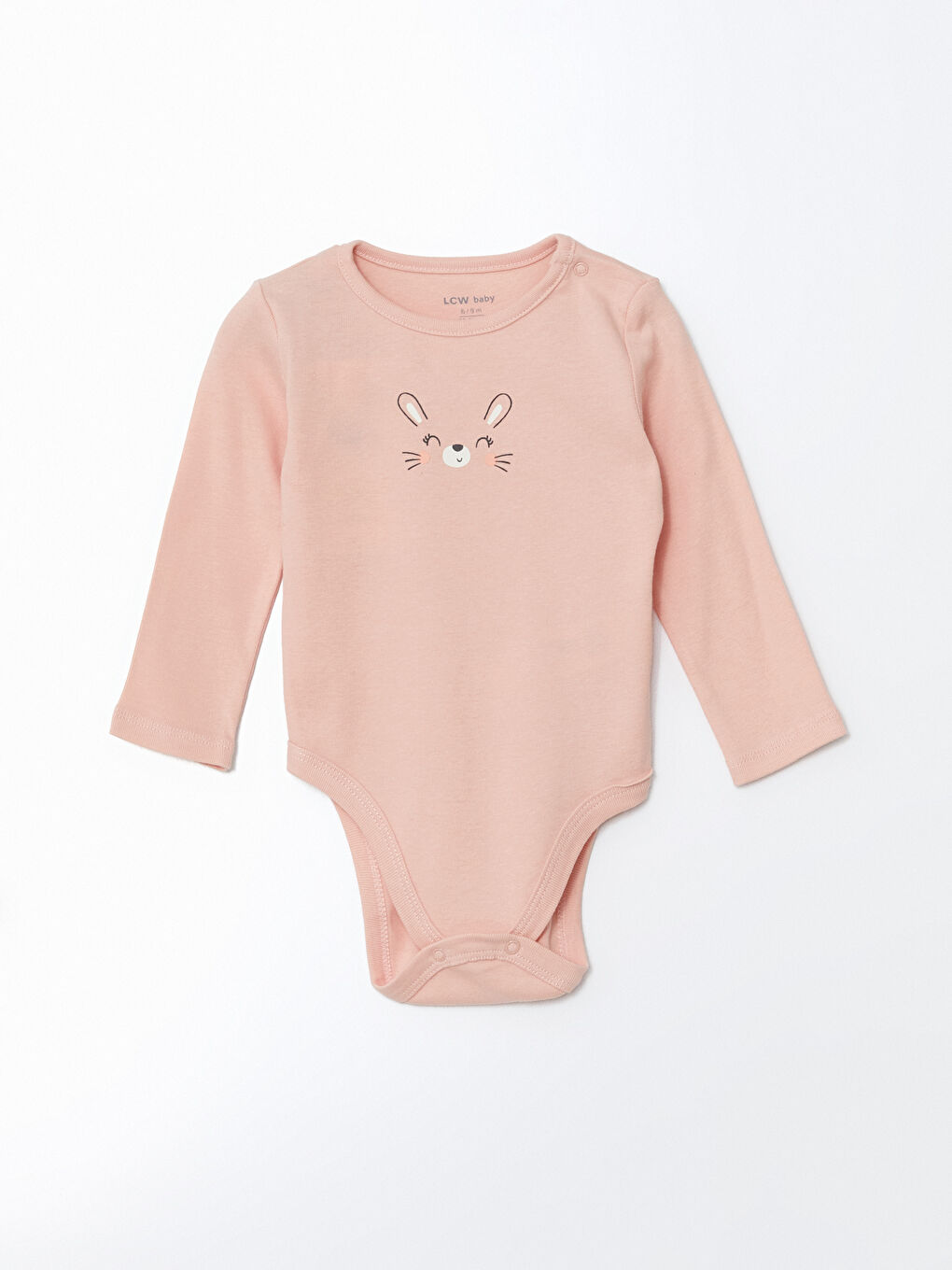 LCW baby Pembe Bisiklet Yaka Kız Bebek Çıtçıtlı Body 2'li - 1