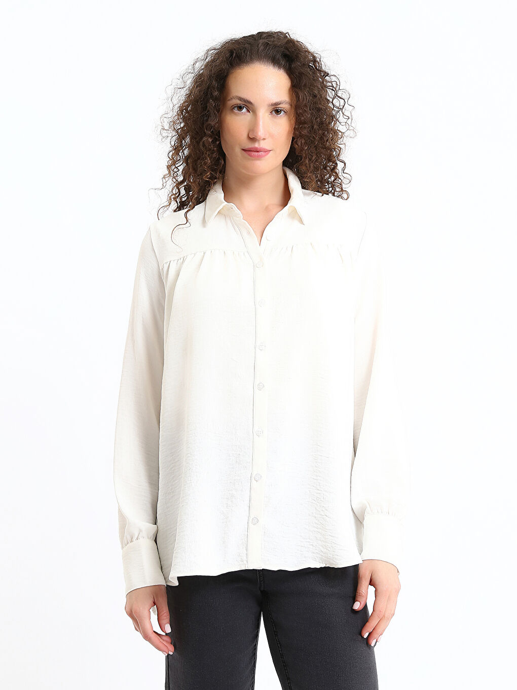 Plain Oversize Women's Shirt Tunic