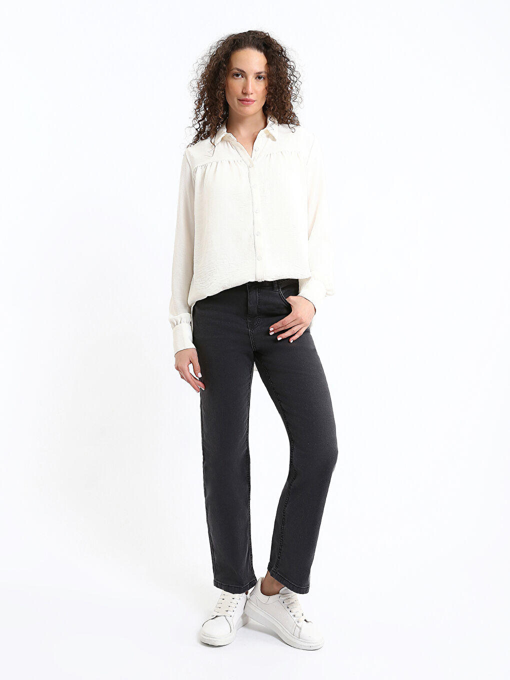 Plain Oversize Women's Shirt Tunic-1