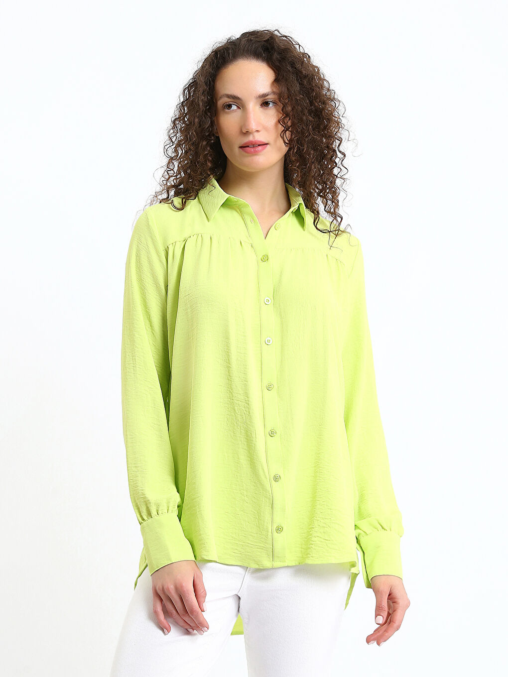 Plain Oversize Women's Shirt Tunic