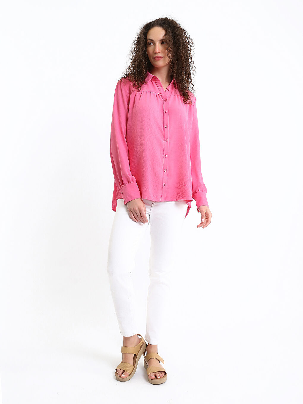 Plain Oversize Women's Shirt Tunic-1