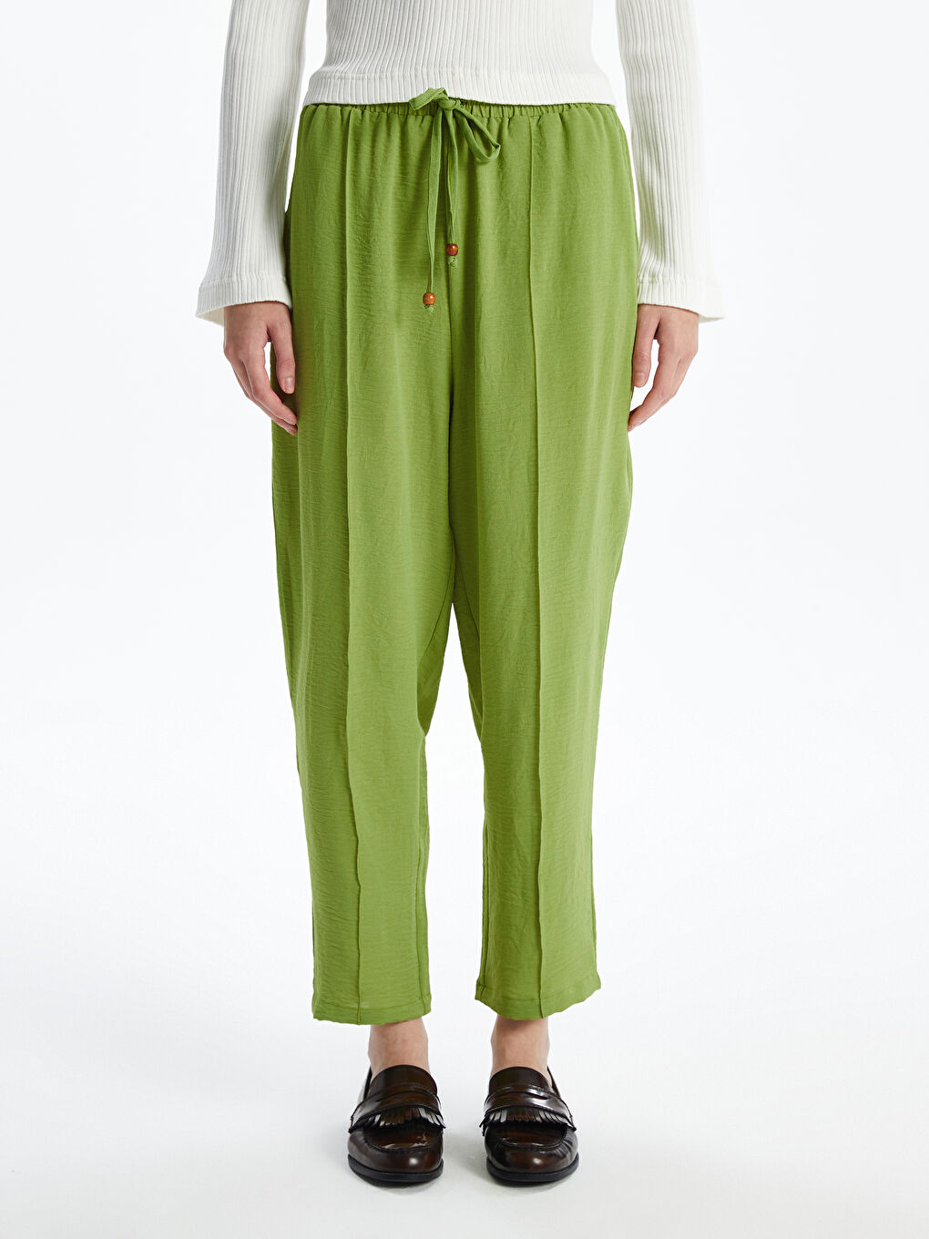 Elastic Waist Wide Leg Women's Trousers -W4GG93Z8-GDL