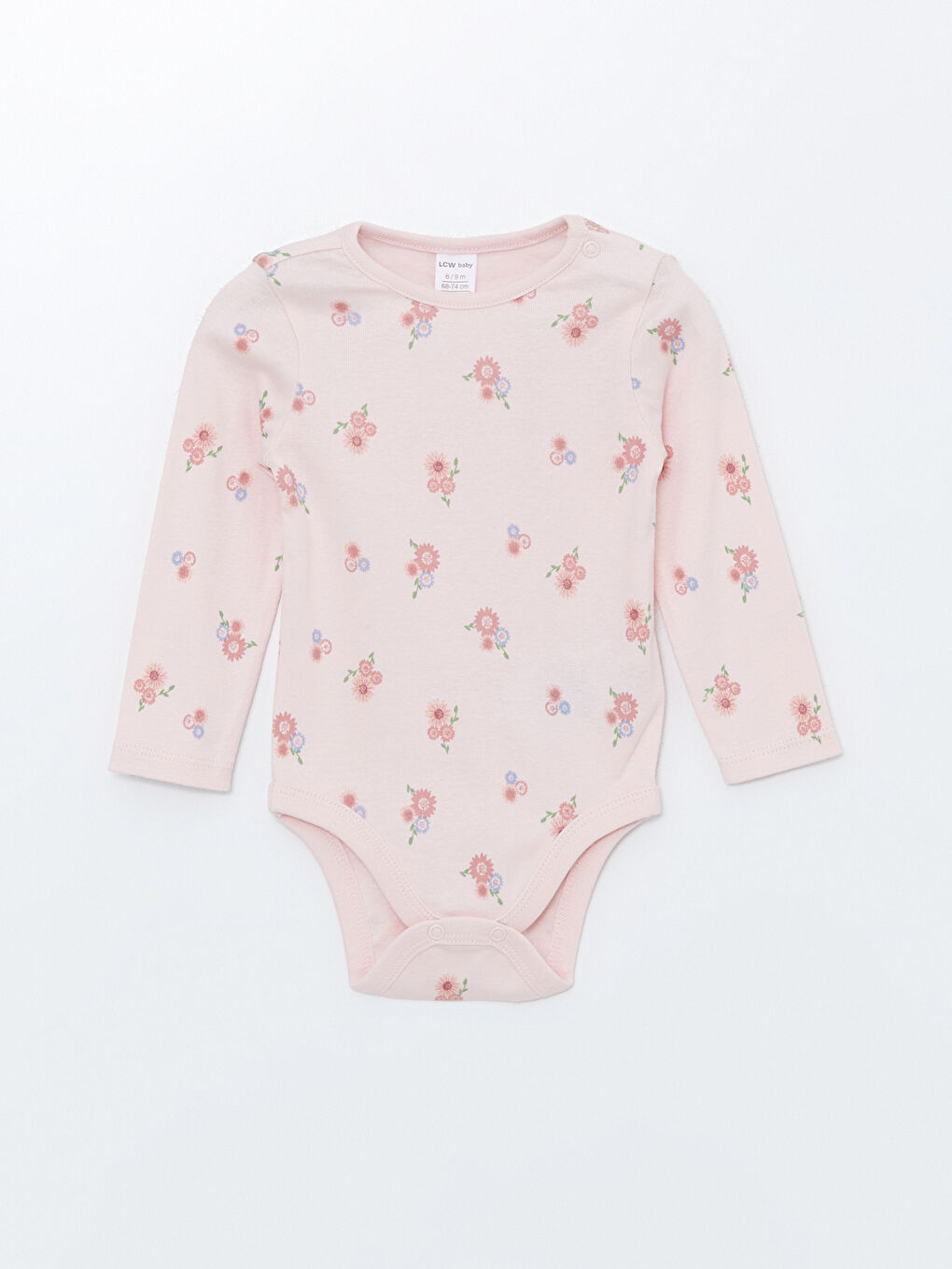 Crew Neck Baby Girl Snap Snap Bodysuit 2 Pack-1