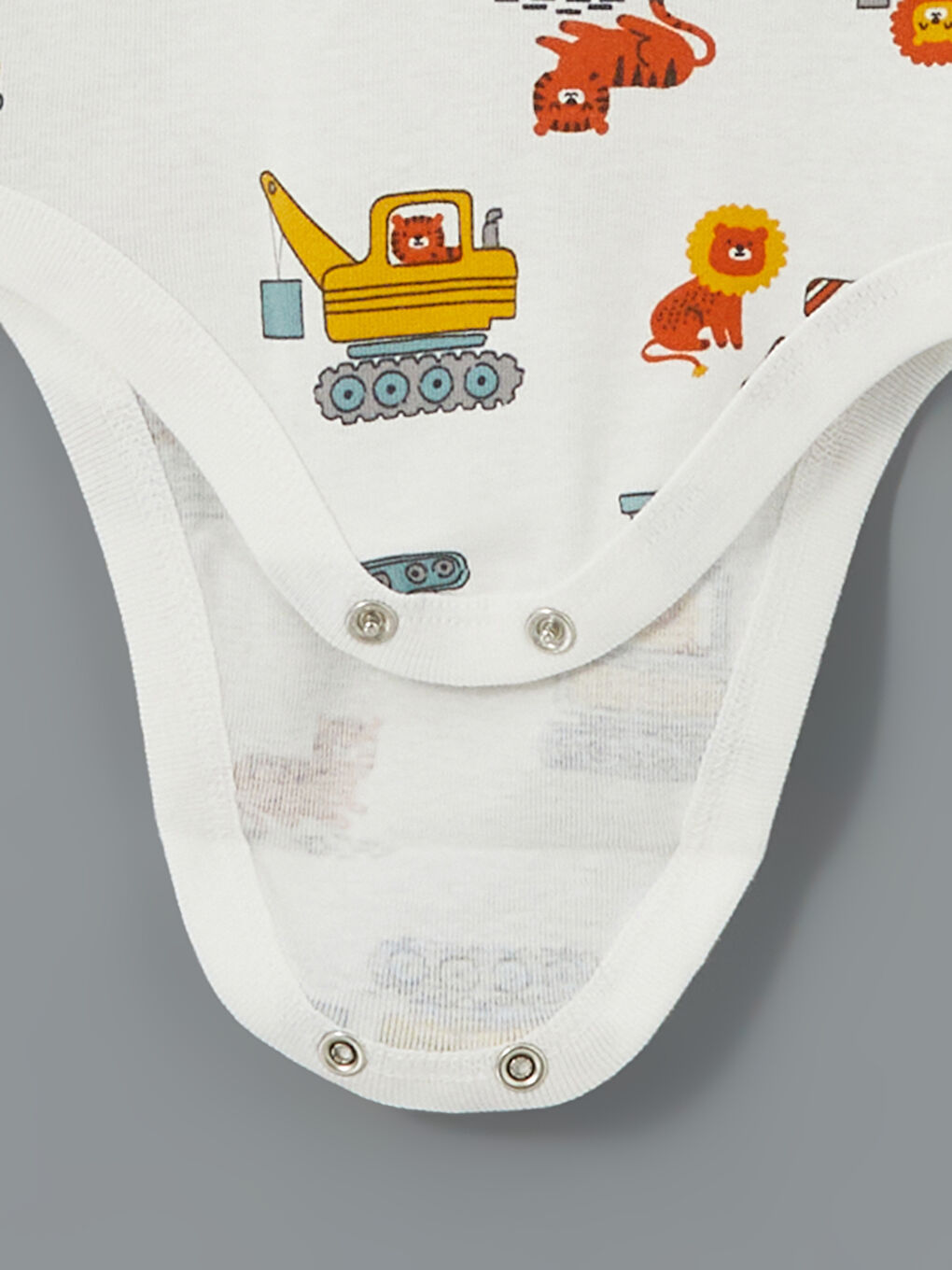 LCW baby Ekru Bisiklet Yaka Erkek Bebek Çıtçıtlı Body 3'lü - 2