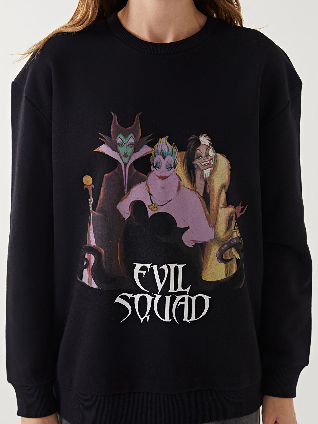 LCW Vision Crew Neck Evil Squad Printed Women's Sweatshirt -W4GH24Z8-CVL