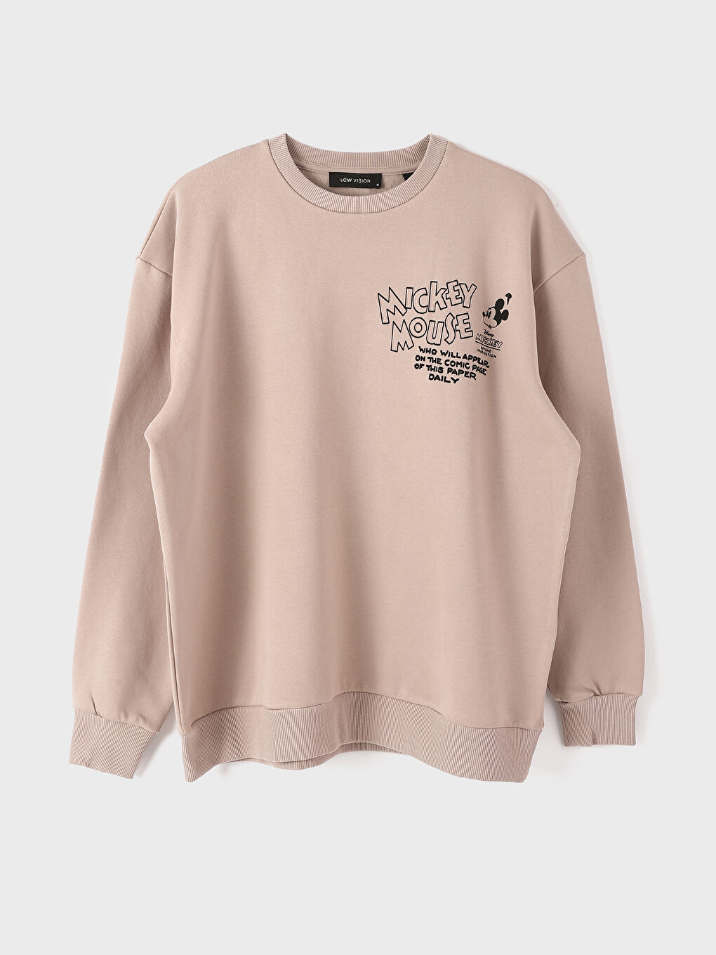 Толстовка з круглим вирізом, з принтом, оверсайз, для жінок