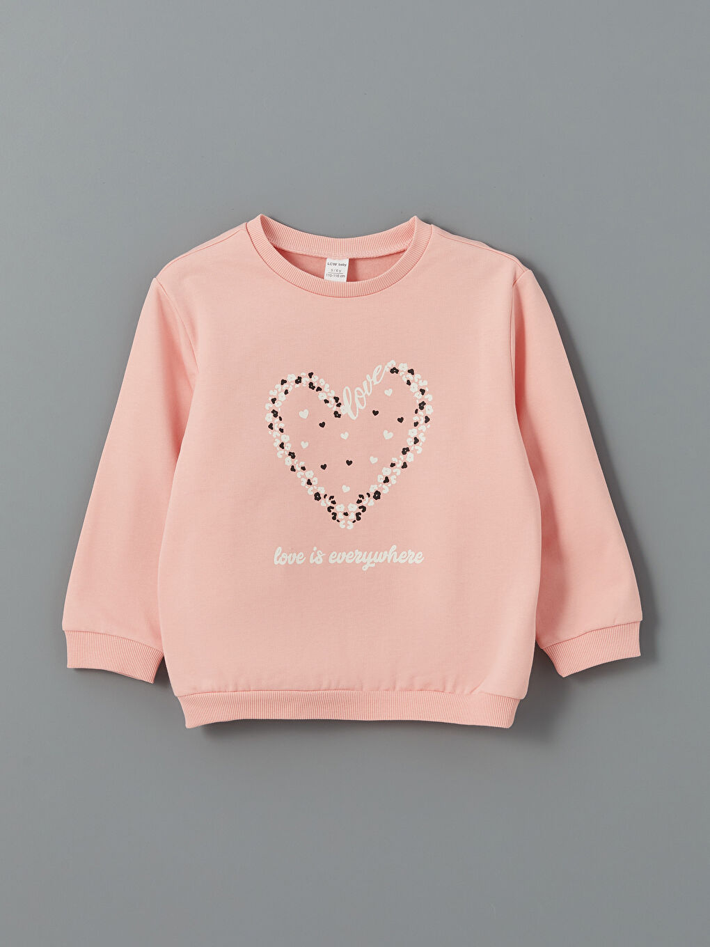 كنزة رياضية بطبعة برقبة دائرية وكم طويل للبنات الرضع - عبوتان-4