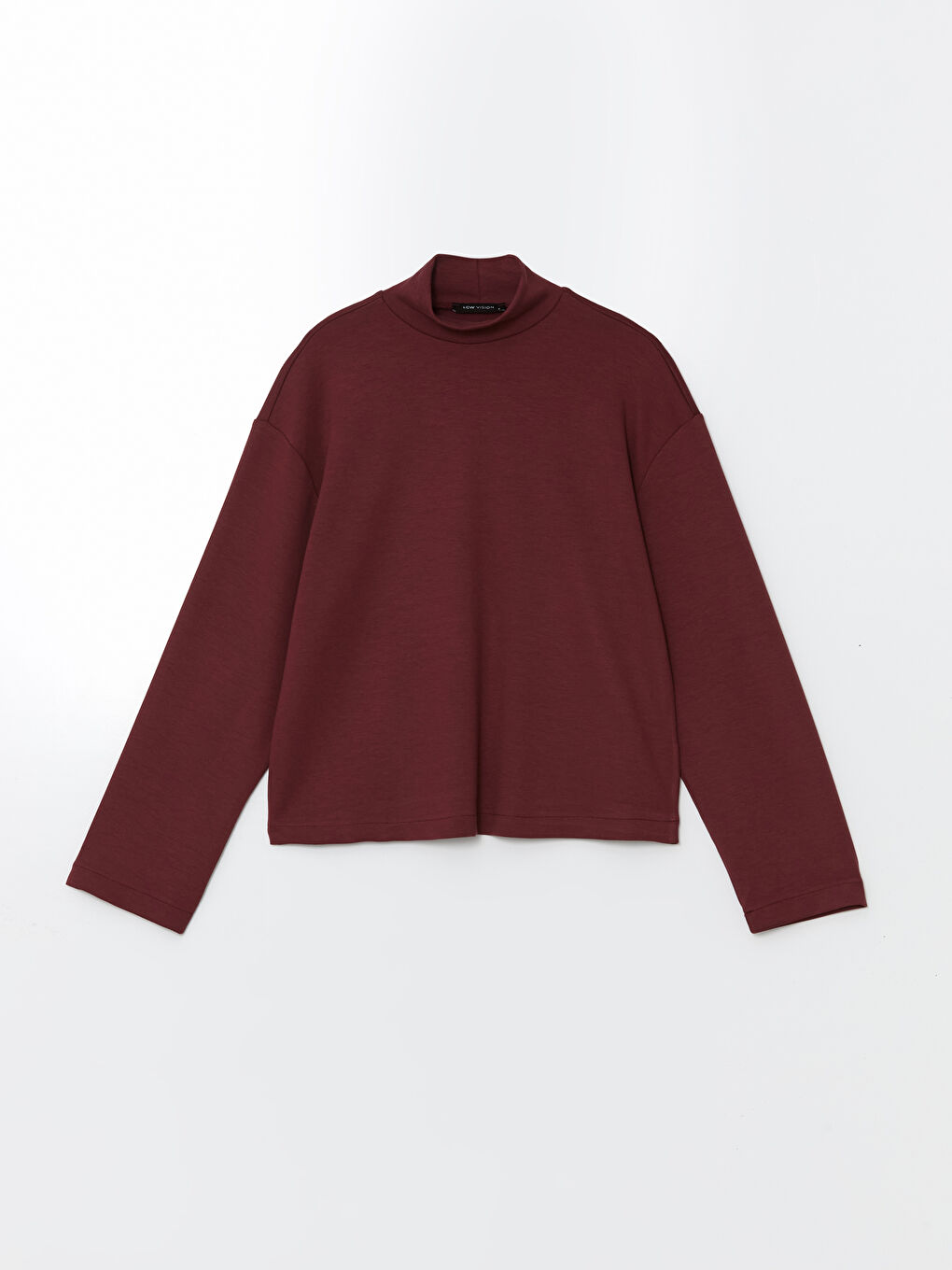 LCW Vision Bordo Dik Yaka Oversize Kadın Sweatshirt - 4