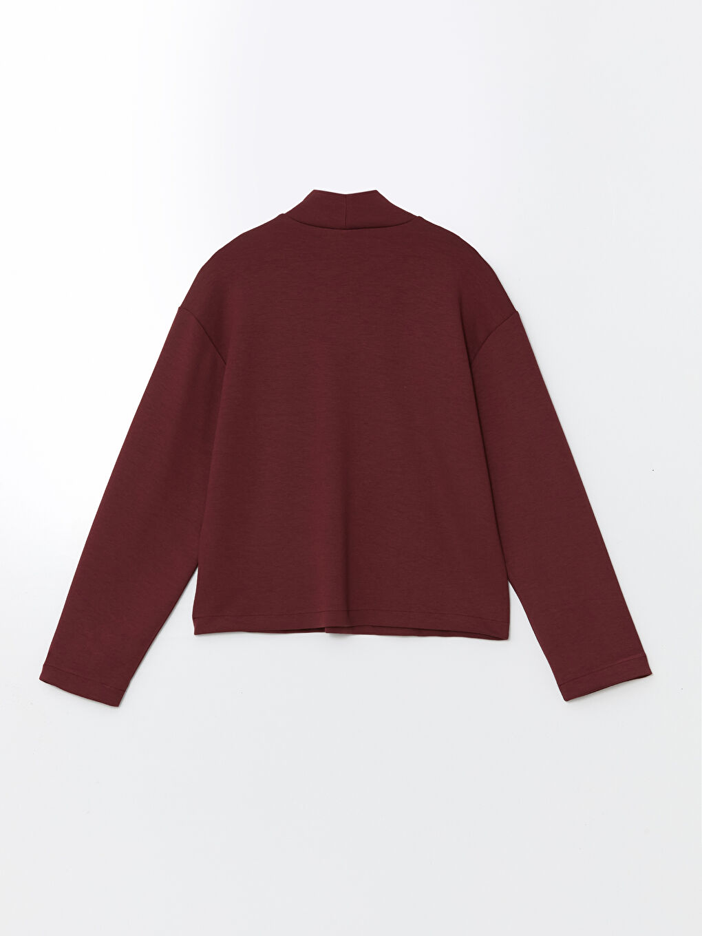 LCW Vision Bordo Dik Yaka Oversize Kadın Sweatshirt - 5