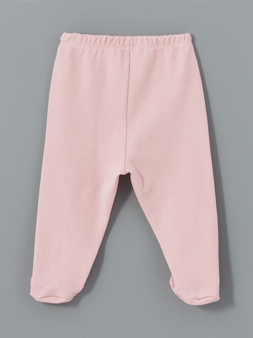Pembe Beli Lastikli Kız Bebek Pantolon-1