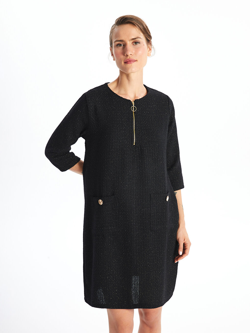 LC Waikiki Crew Neck Women's Dress -W4GJ77Z8-CVL