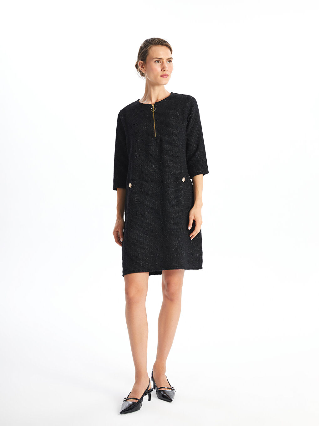 LC Waikiki Crew Neck Women's Dress -W4GJ77Z8-CVL