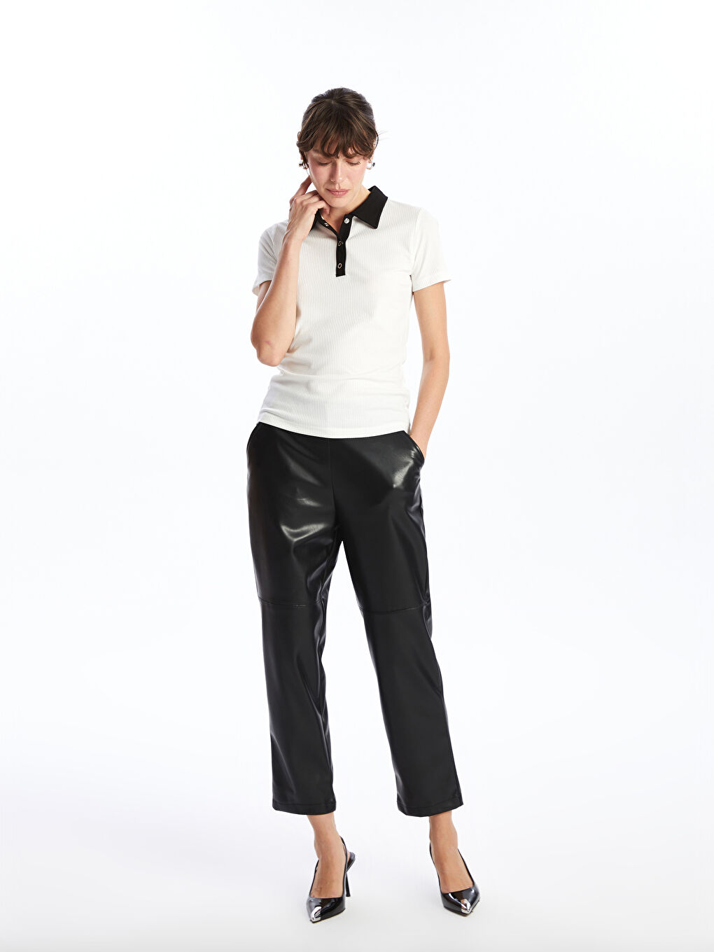 LCWAIKIKI Classic Pantalone od eko kože za Žene -W4GJ85Z8-CVL