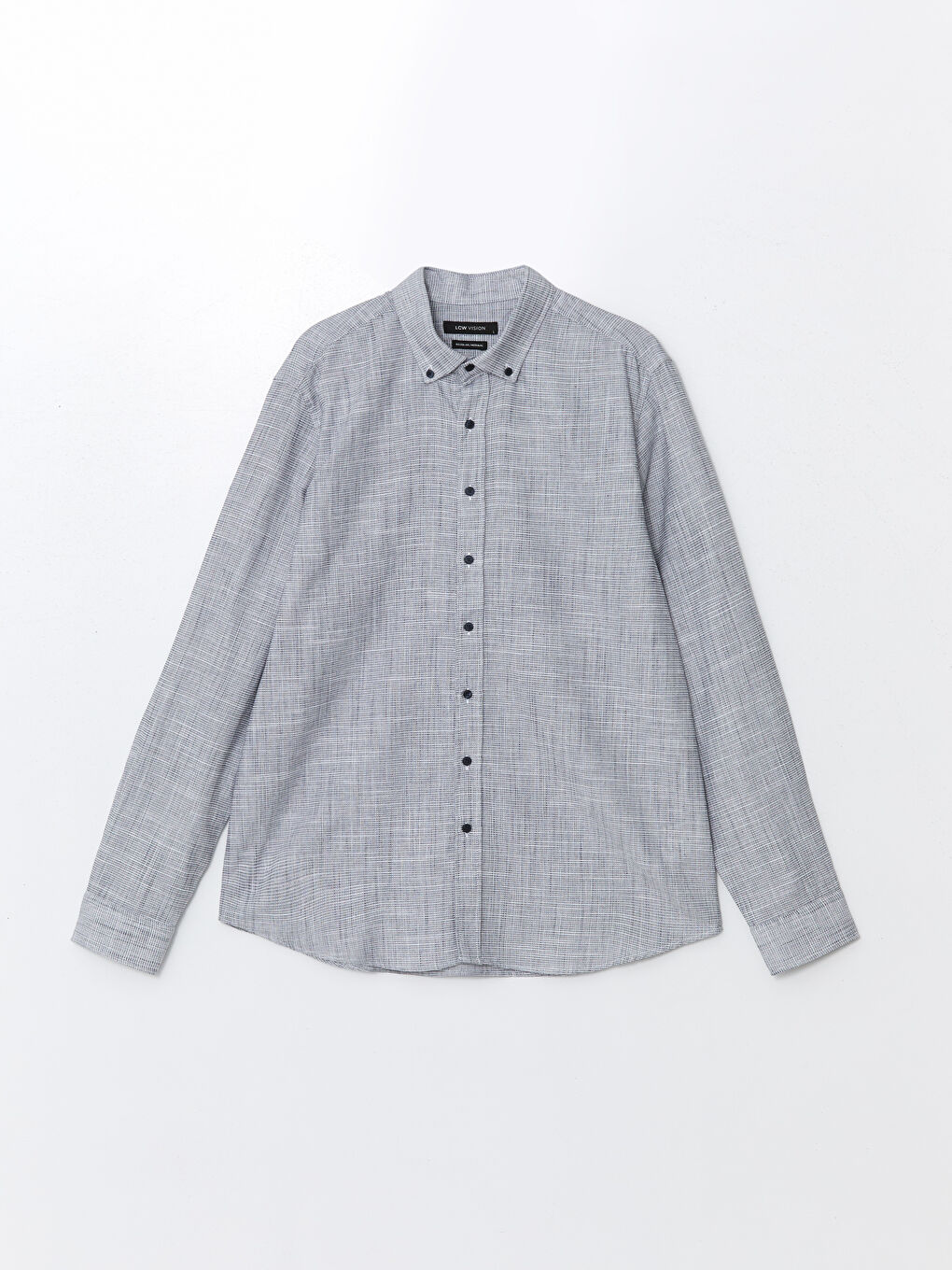 Regular Fit Long Sleeve Dobby Fabric Men's Shirt-4