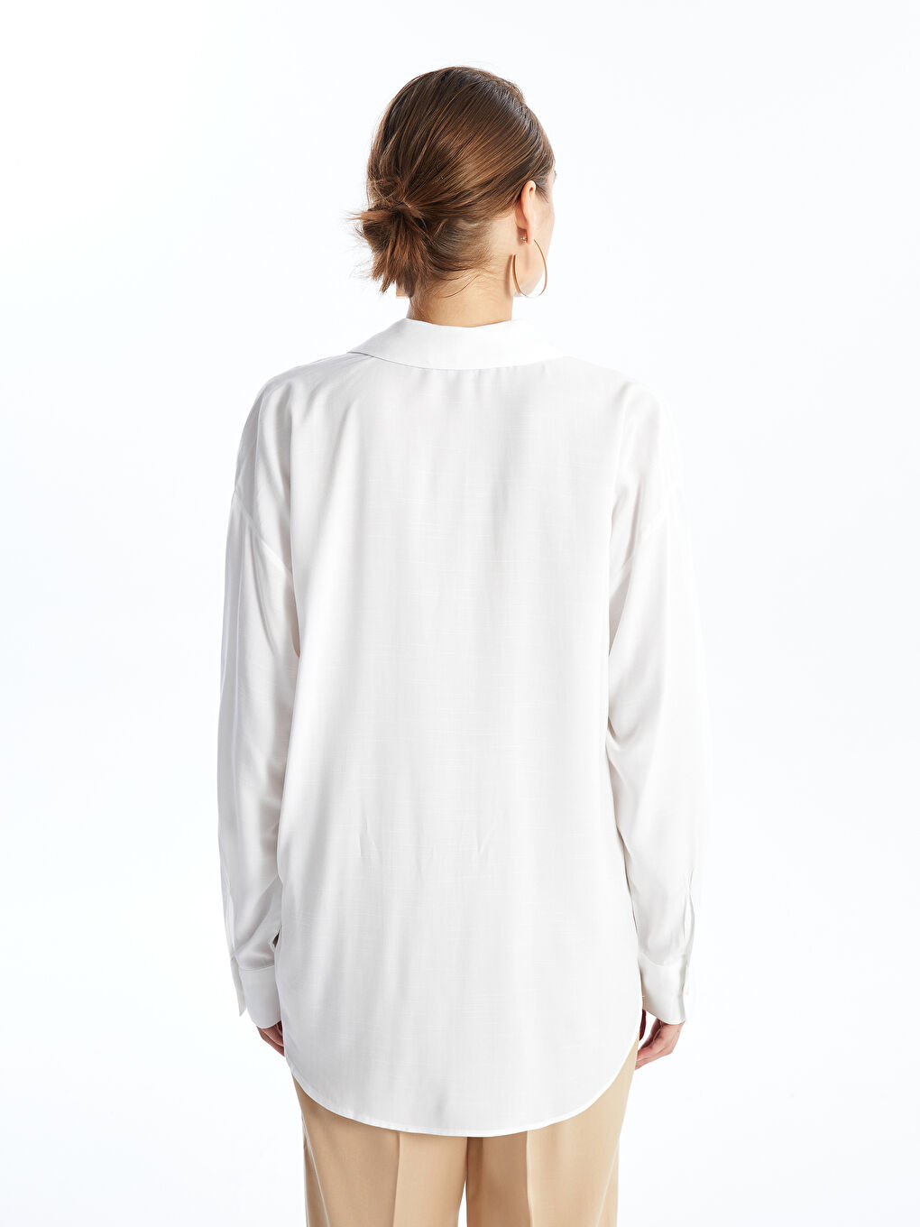 قميص بوبلين أوفراسايز للسيدات-3