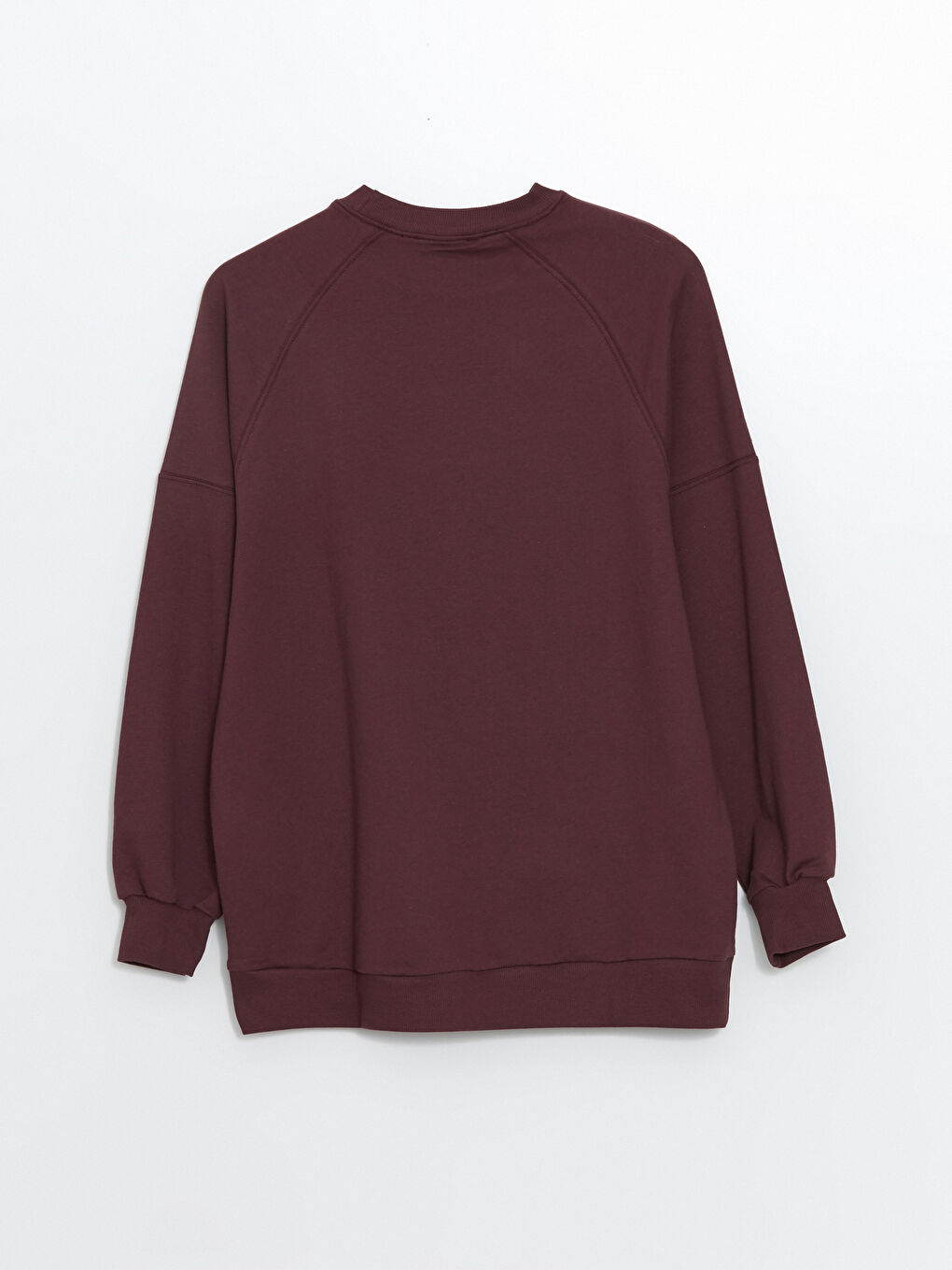 LCW Modest Bordo Baskılı Oversize Kadın Sweatshirt Tunik - 5