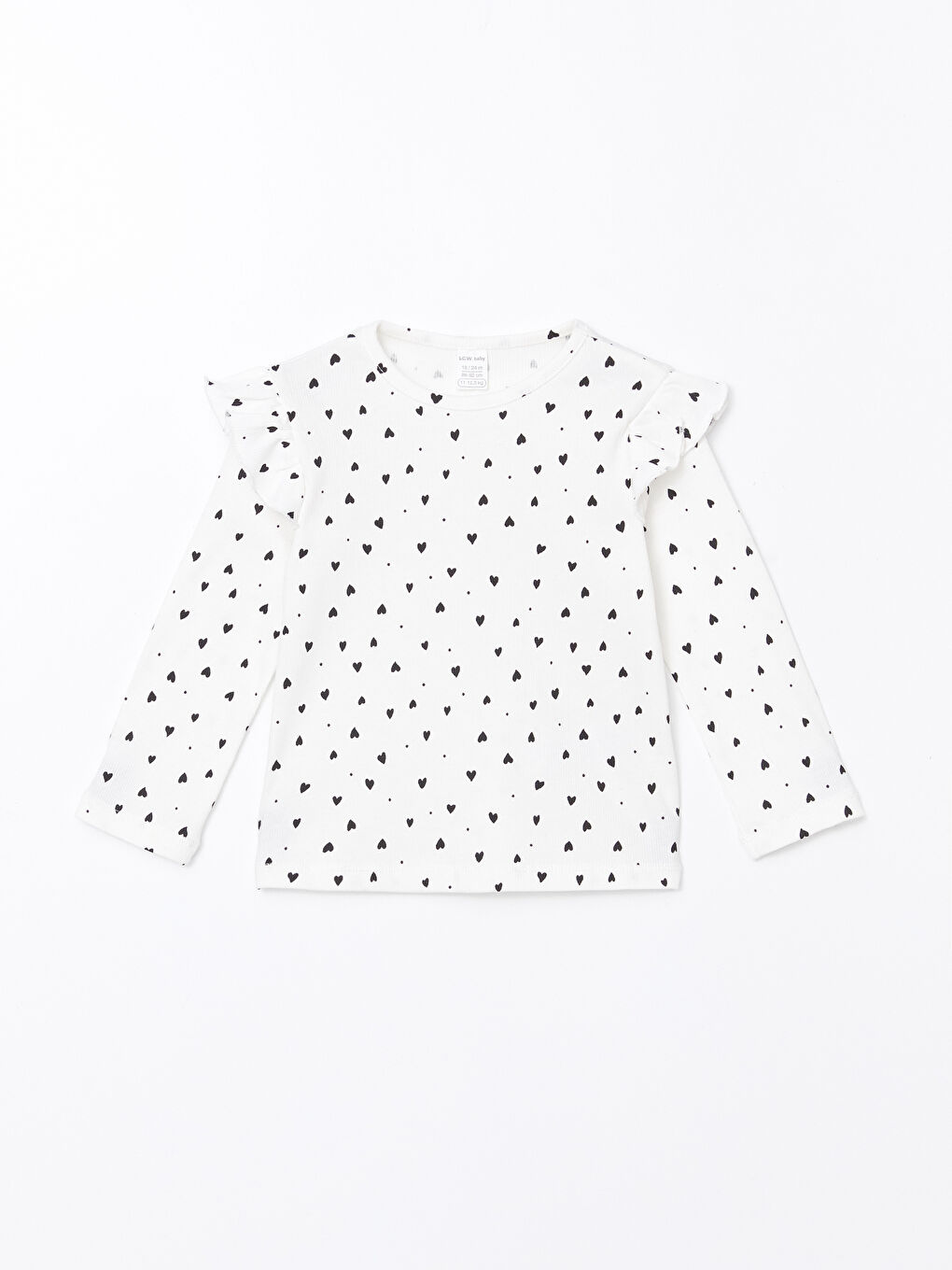 تيشيرت للبنات بياقة دائرية منقوش