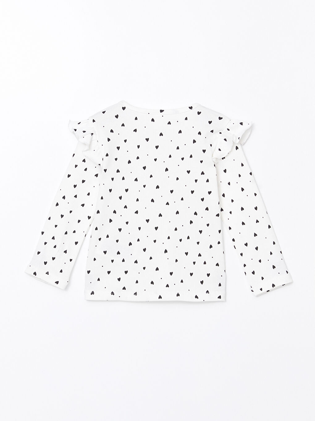 تيشيرت للبنات بياقة دائرية منقوش-1