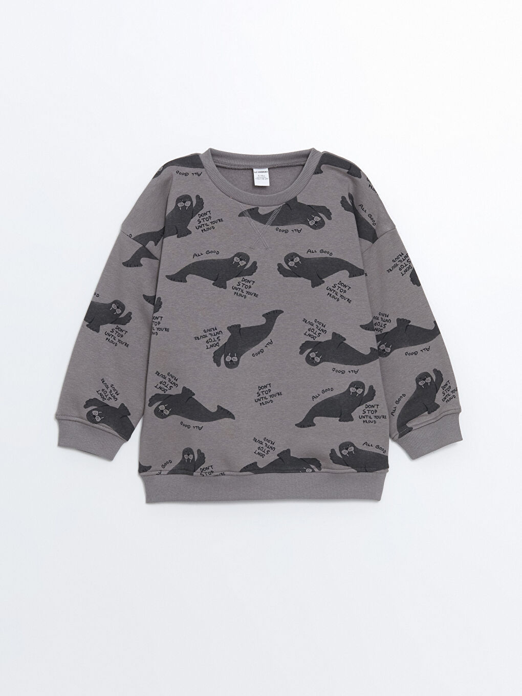 LCW Kids Crew Neck Printed Thick Boys' Sweatshirt -W4GL73Z1-LRW