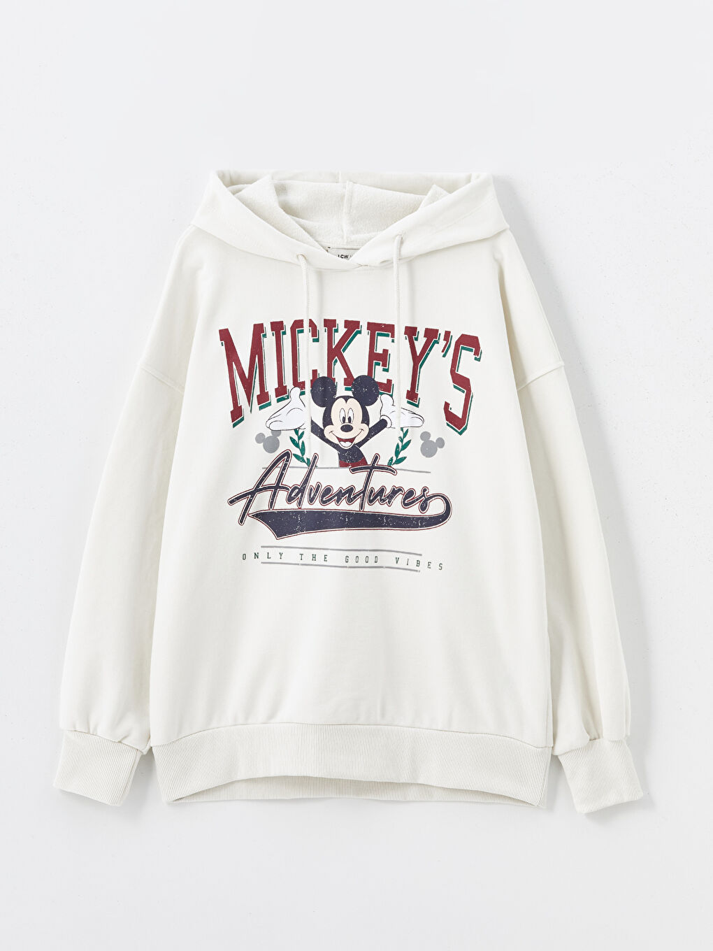 LCW Vision Açık Gri Mickey Mouse Baskılı Oversize Kadın Hoodie - 4