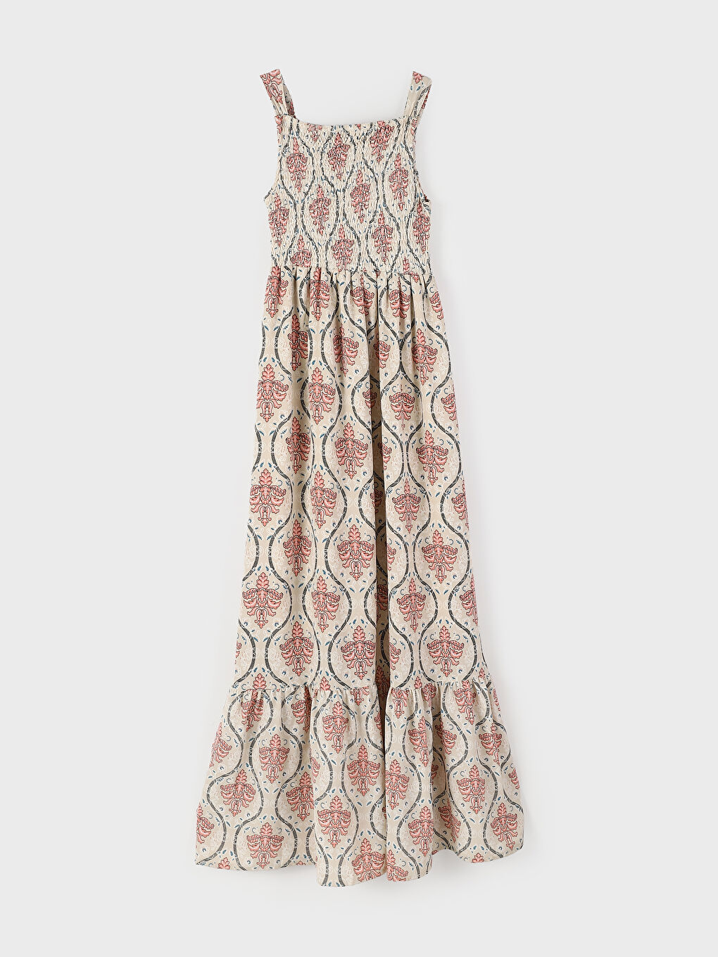 فستان منقوش بياقة مربعة للسيدات-1