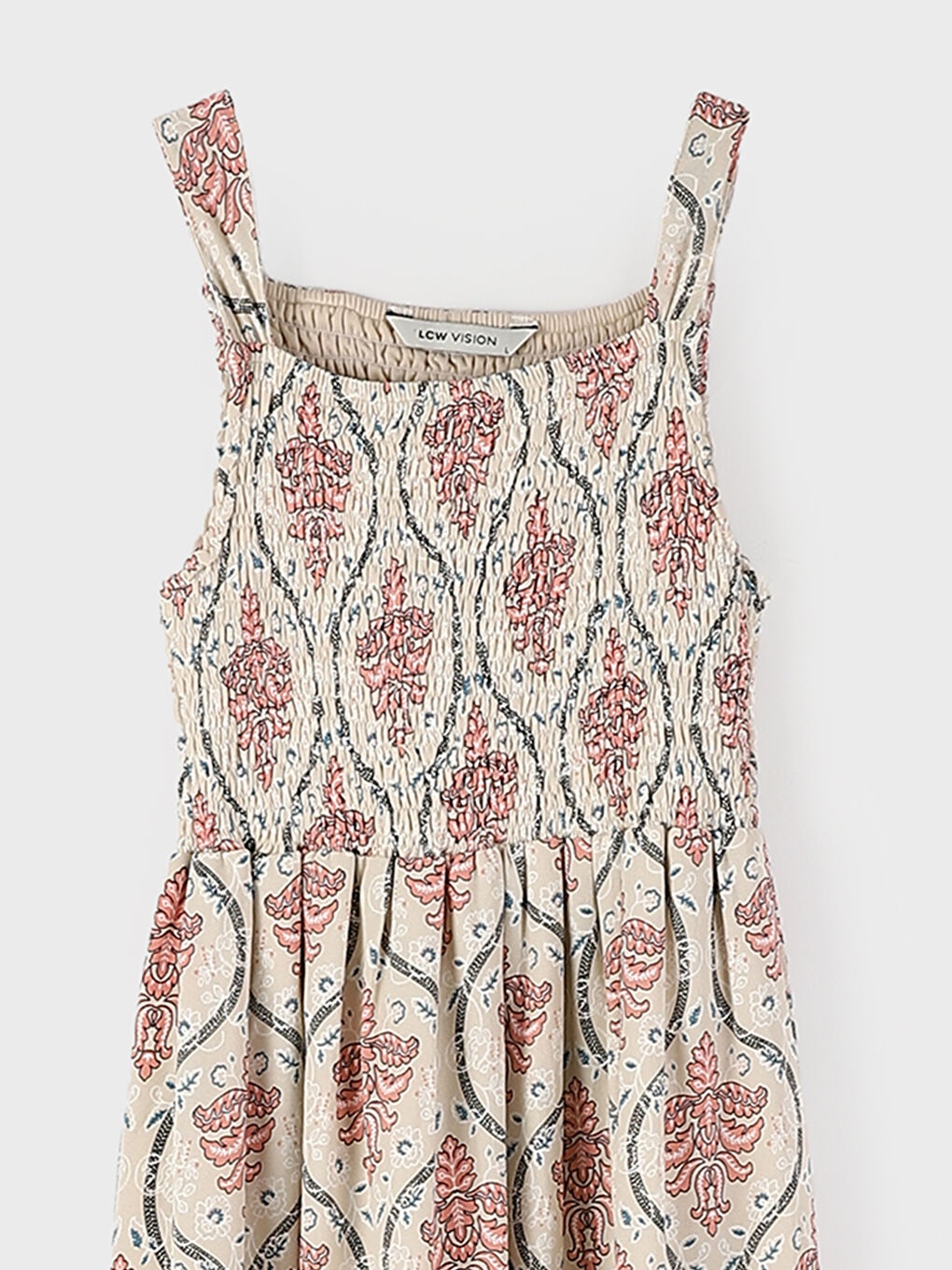 فستان منقوش بياقة مربعة للسيدات-2