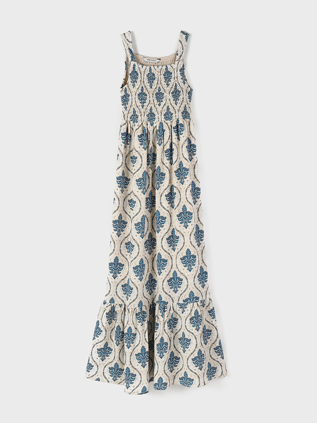 Әйелдерге арналған шаршы жағалы өрнекті көйлек-1