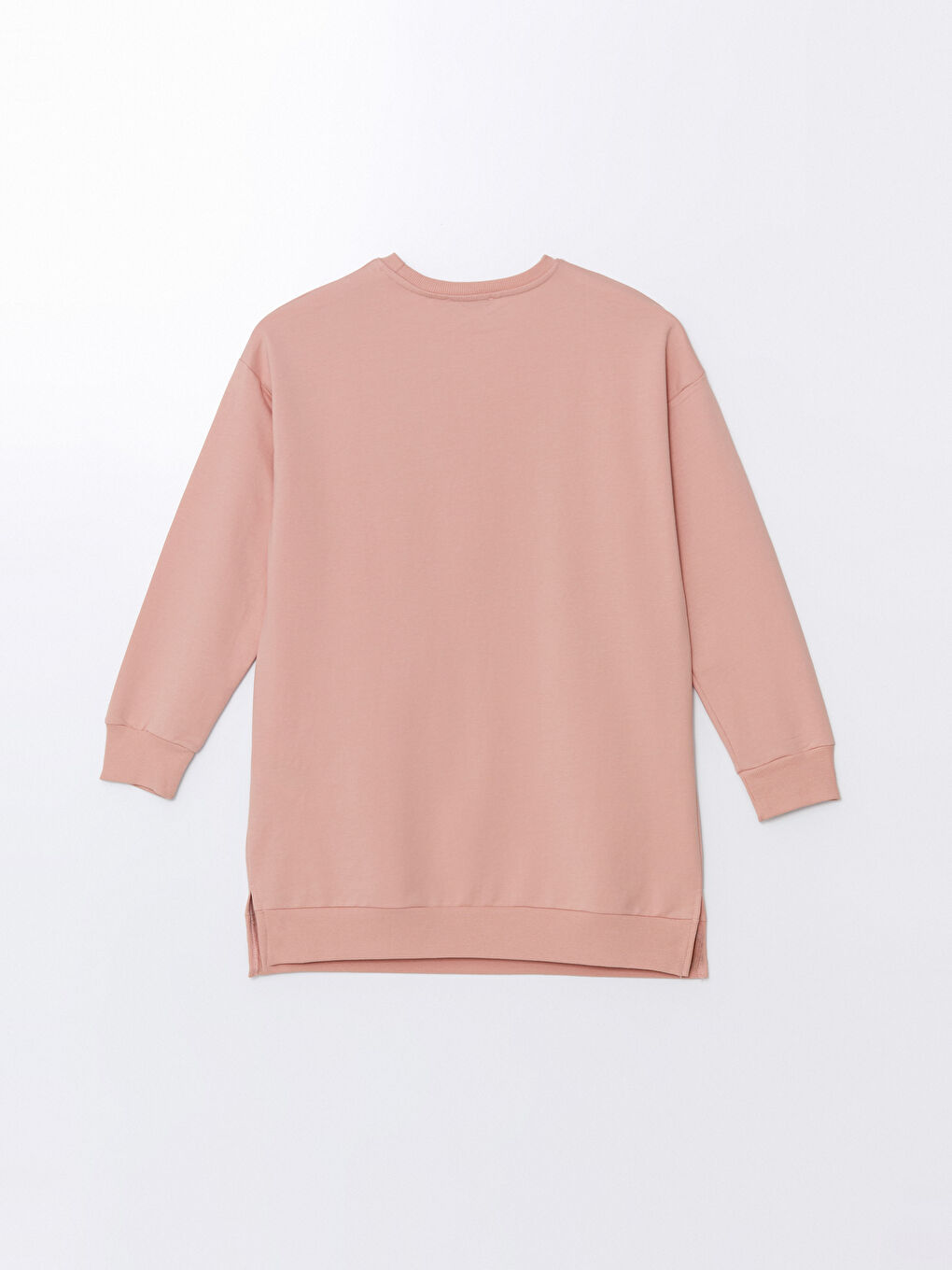 LCW Modest Açık Pembe Bisiklet Yaka Baskılı Kadın Sweatshirt Tunik - 5