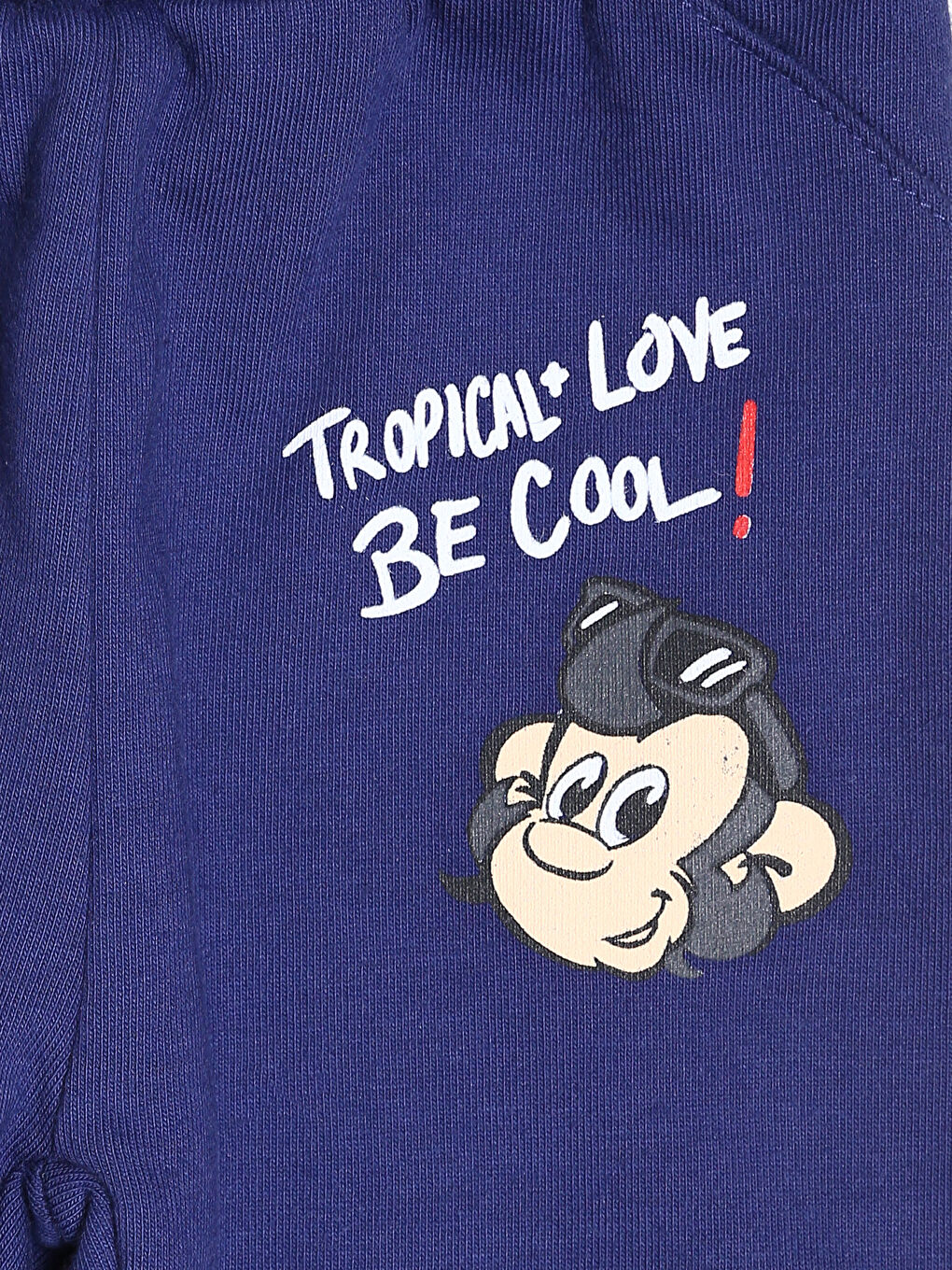 بنطلون رياضي للأولاد بطبعة قرد نوستالجيك بخصر مرن-2