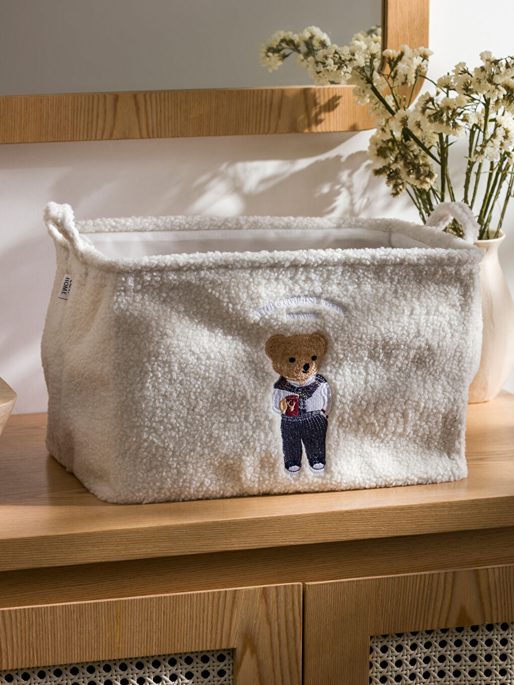 LCW HOME Beyaz Ayı Teddy Nakışlı Pelüş Organizer 27 Cm - 2