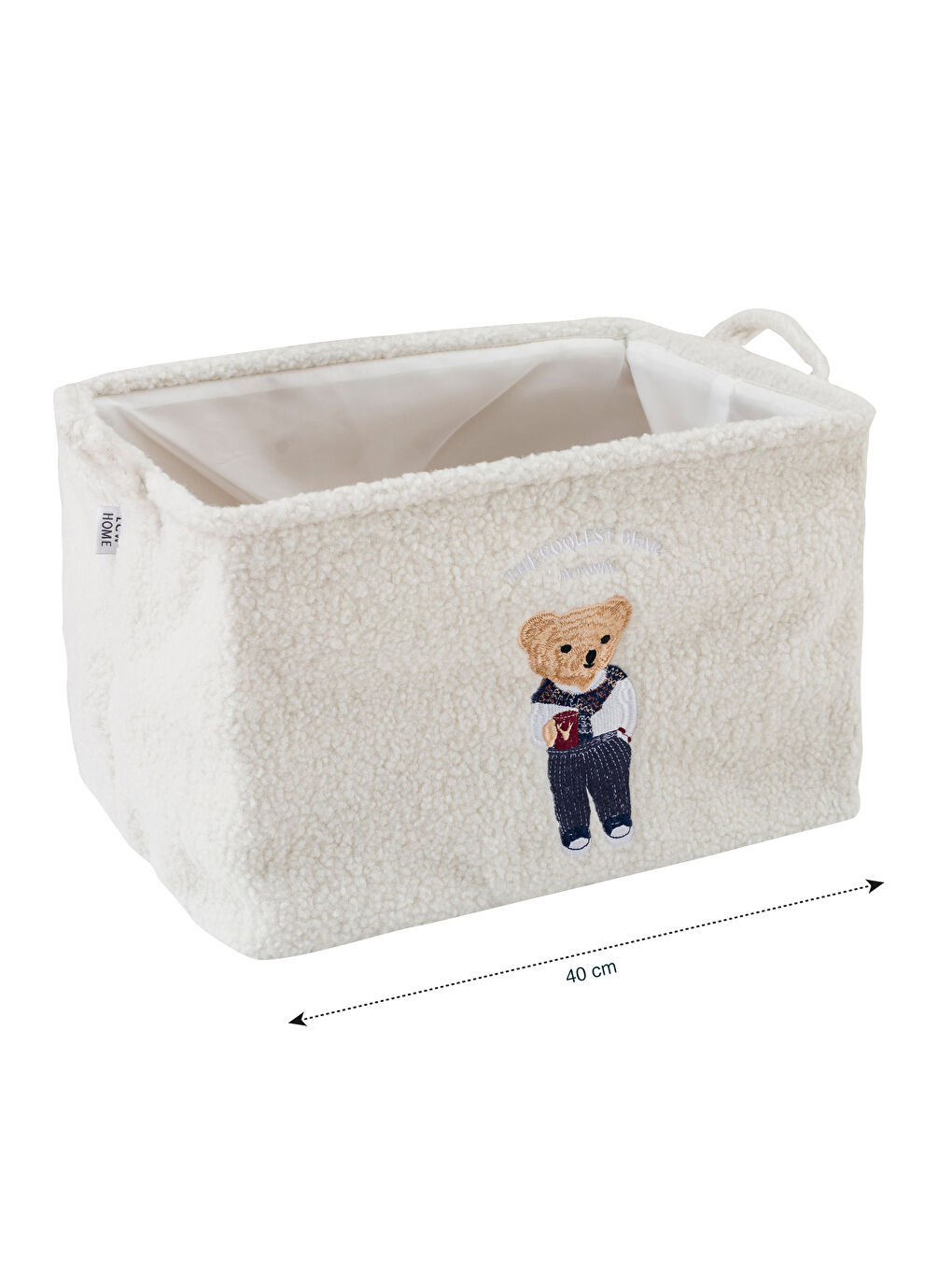 LCW HOME Beyaz Ayı Teddy Nakışlı Pelüş Organizer 27 Cm - 6