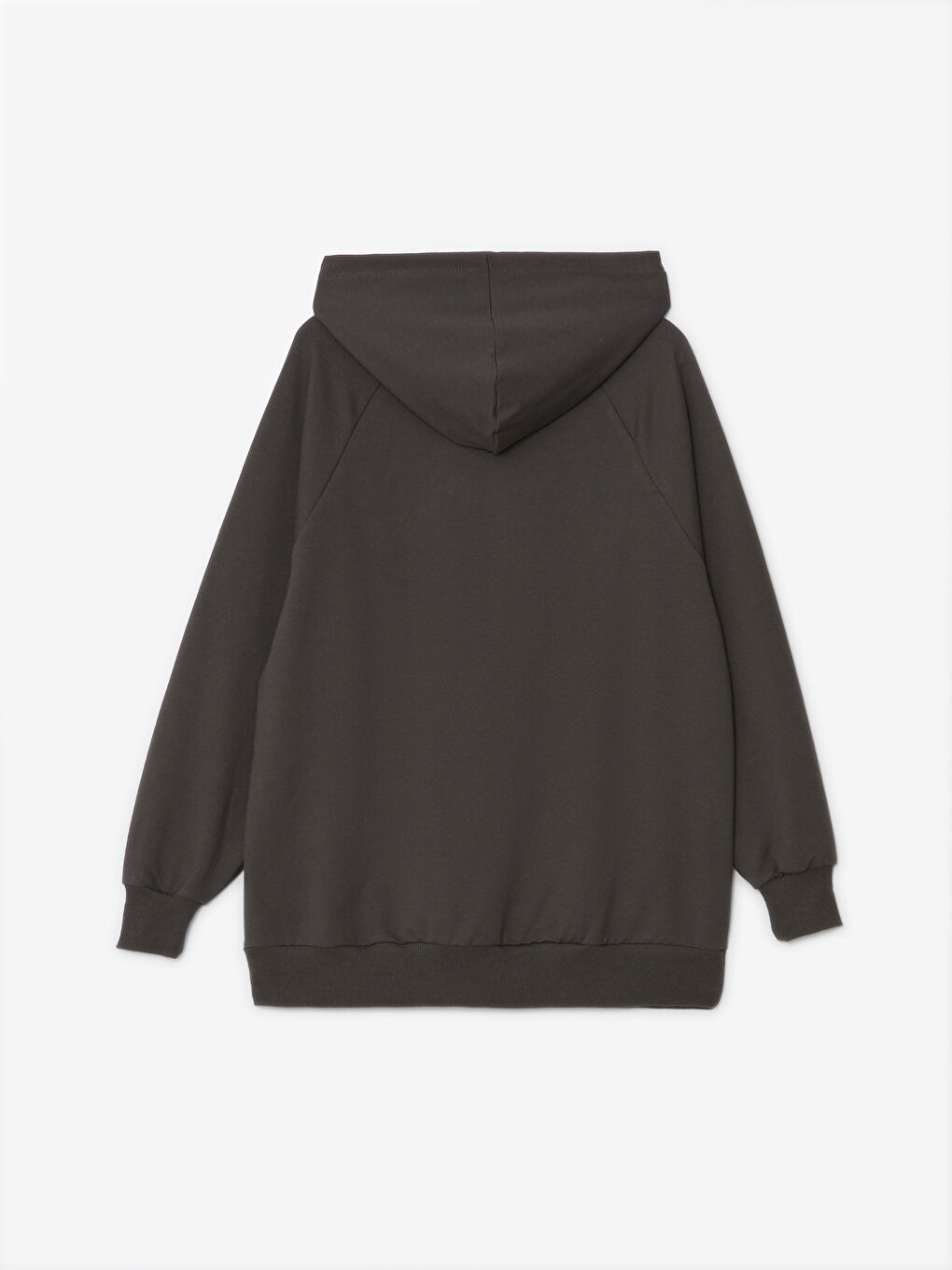 LCW Modest Antrasit Baskılı Uzun Kollu Oversize Kadın Hoodie - 6