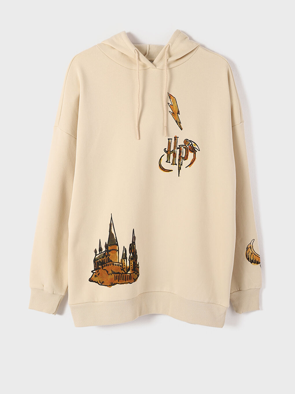 LCW Vision Harry Potter Printed Long Sleeve Oversize Women's Hoodie -W4GR23Z8-VJ6