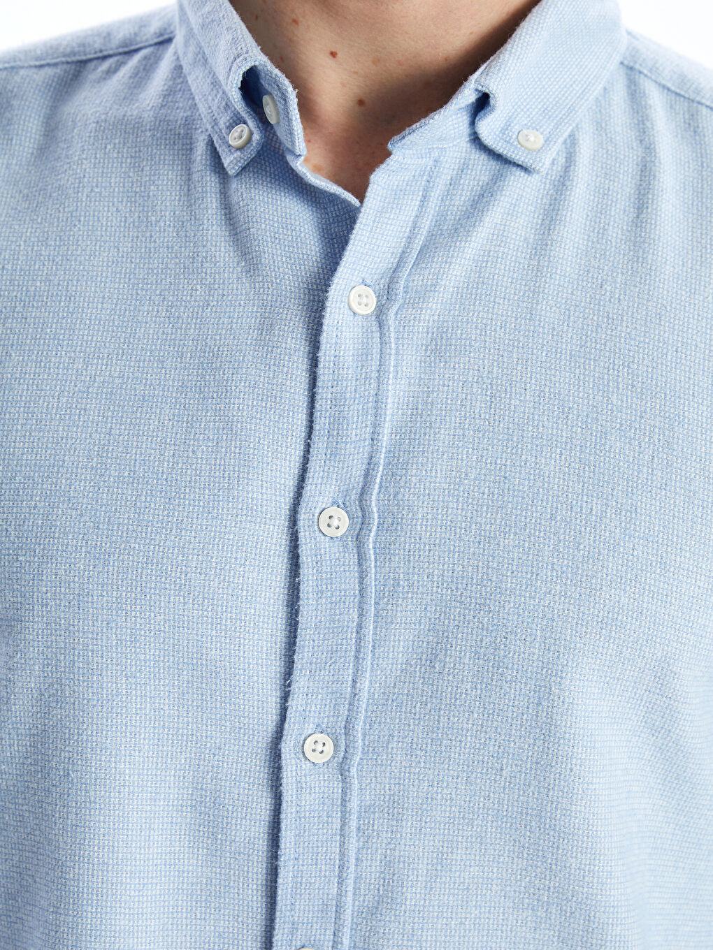 قميص للرجال بأكمام طويلة بقماش دوبي بقصة نحيفة-2